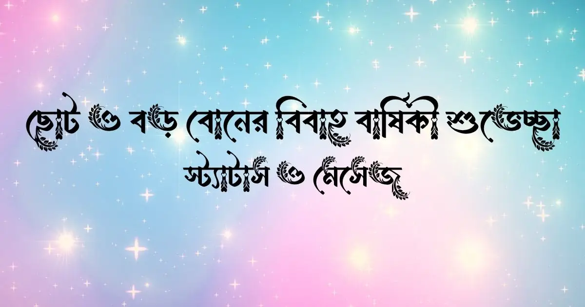ছোট ও বড় বোনের বিবাহ বার্ষিকী শুভেচ্ছা, স্ট্যাটাস ও মেসেজ