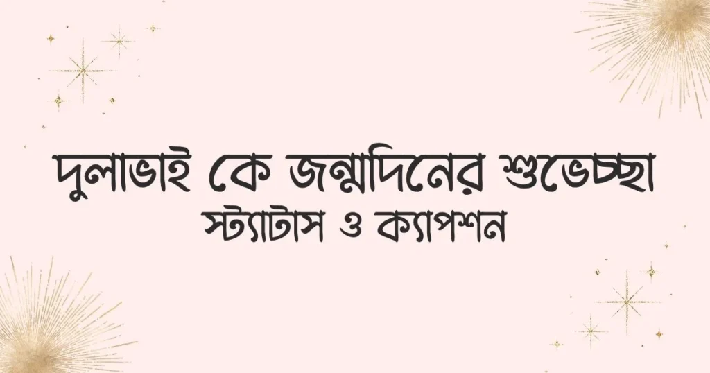 দুলাভাই কে জন্মদিনের শুভেচ্ছা স্ট্যাটাস ও ক্যাপশন