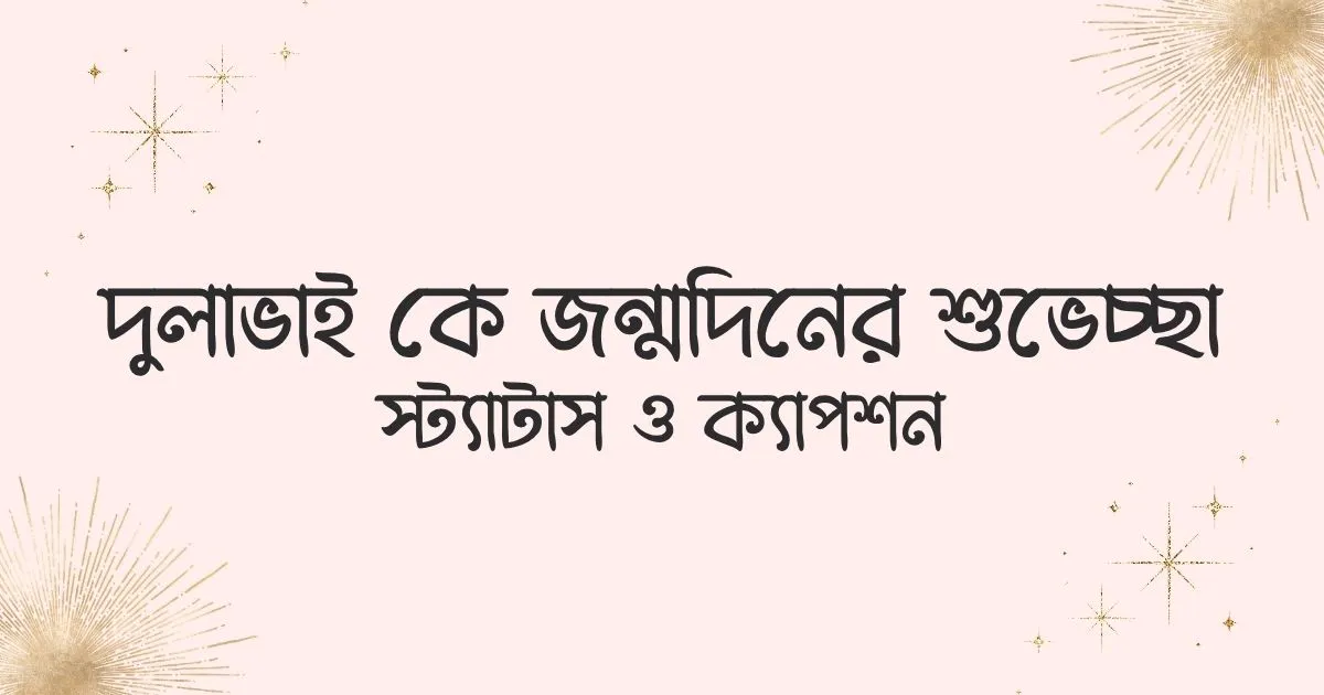 দুলাভাই কে জন্মদিনের শুভেচ্ছা স্ট্যাটাস ও ক্যাপশন