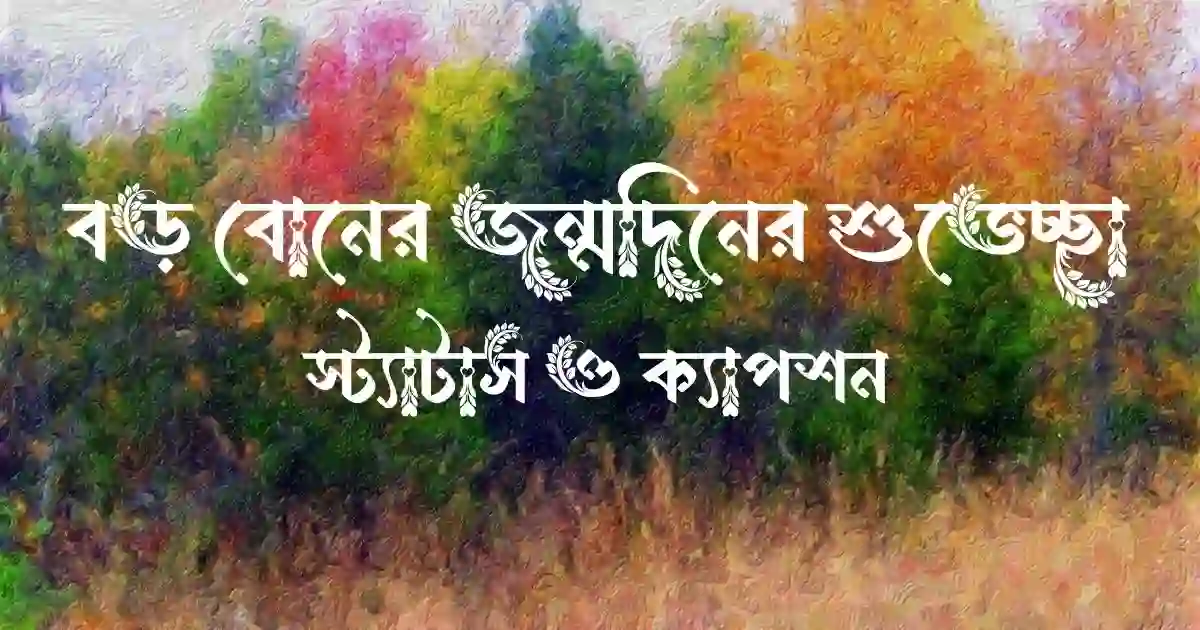 বড় বোনের জন্মদিনের শুভেচ্ছা, স্ট্যাটাস ও ক্যাপশন